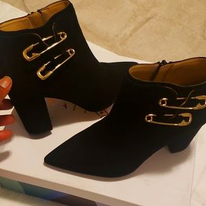 Black suede ankle boots